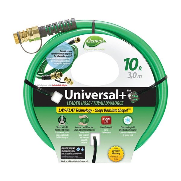 Element 0.5 in. Dia. x 10 ft. Leader Green Hose EL6100